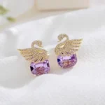 Swan Grace Blush Crystal Earrings - Image 2