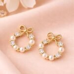 Aurelia Pearl Halo Bow Earrings - Image 3