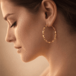 Twisted Gold Hoop Earrings - Image 2
