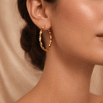 Twisted Gold Hoop Earrings - Image 3
