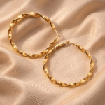 Twisted Gold Hoop Earrings