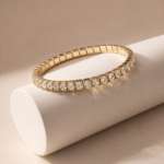 Luxe Gleam Elasticated Zircon Tennis Bracelet - Image 2