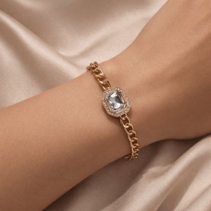 Empress Zircon Curb Chain Bracelet