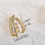 Zafira Regal Pearl Crest Earrings - Image 3