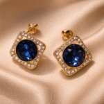 Midnight Sapphire Halo Studs - Image 2