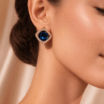 Midnight Sapphire Halo Studs - Image 3