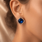 Midnight Sapphire Halo Studs - Image 4