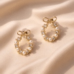 Aurelia Pearl Halo Bow Earrings