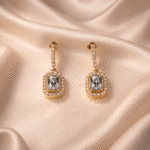 Elara Halo Drop Earrings - Image 2