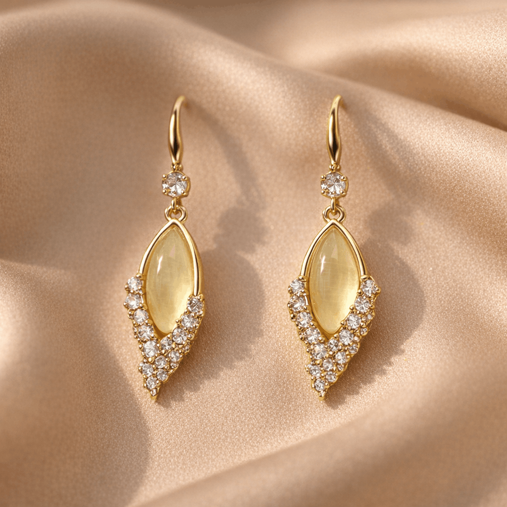 compresed (2) Aurelia Crystal Leaf Drop Earrings - Image 1