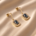 Elara Halo Drop Earrings