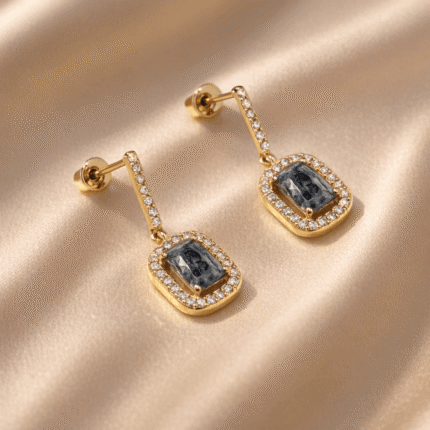 Elara Halo Drop Earrings