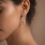 Elara Halo Drop Earrings - Image 4