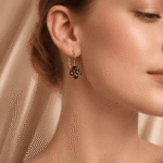 Crimson Royale Cluster Drop Earrings - Image 2