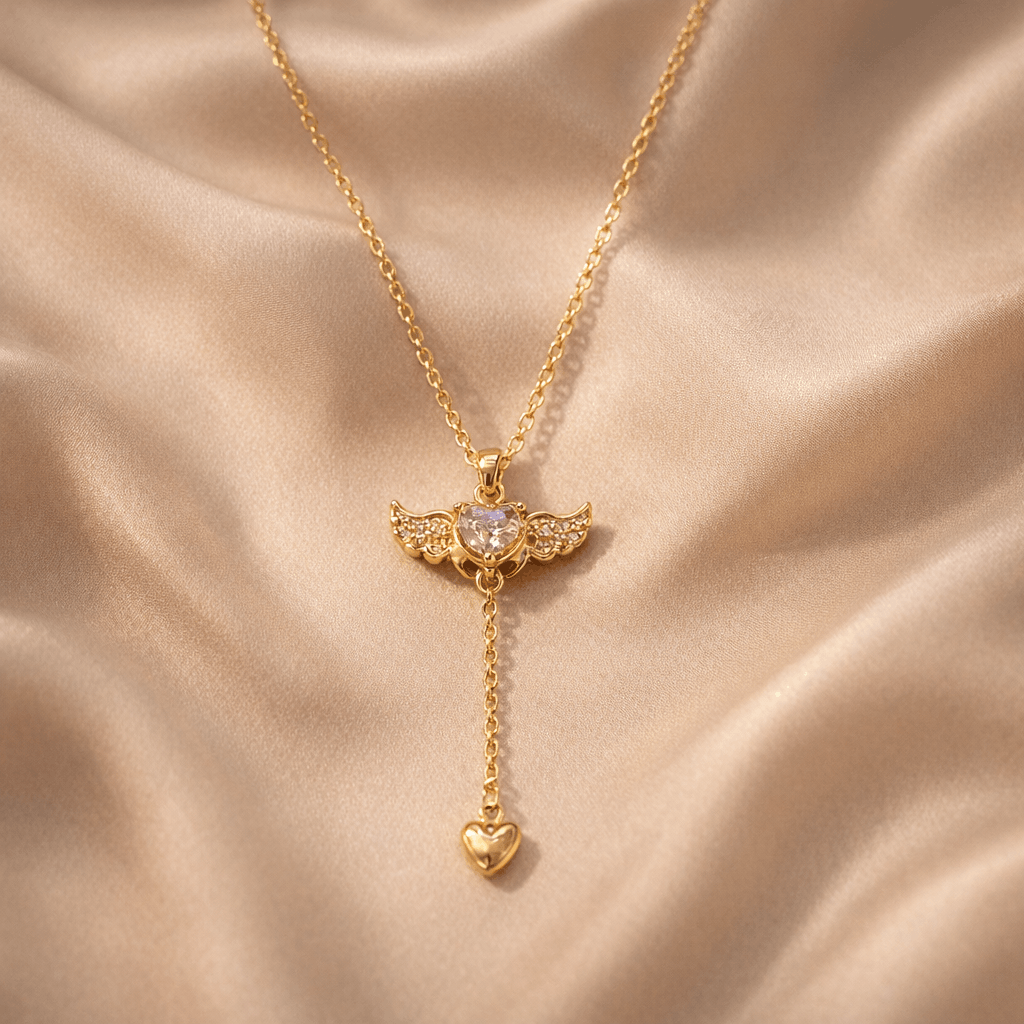 compresed (4) Angelé Heart Drop Necklace - Image 1