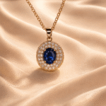 Aveline Sapphire Halo Pendant