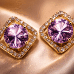 Regal Amethyst Halo Studs - Image 4
