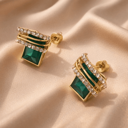 Emerald Crystal Stud Earrings