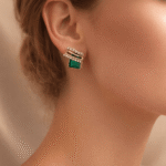 Emerald Crystal Stud Earrings - Image 2