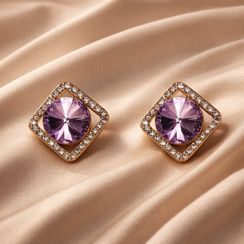 compress (3) - Copy Regal Amethyst Halo Studs - Image 1