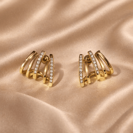 Multi Layer Crystal Ear Cuff