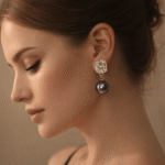 Nocturne Royale Pearl Drop Earrings - Image 3