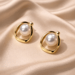 Pearl Gold Stud Earrings