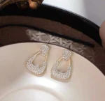 Crystal Teardrop Drop Earrings - Image 4