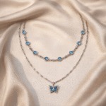 The Azure Butterfly Layered Necklace
