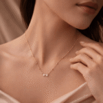 Sparkling Crystal Bow Satellite Chain Necklace - Image 3
