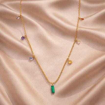 Rainbow Charm Drop Necklace