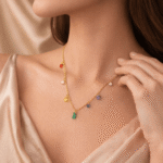 Rainbow Charm Drop Necklace - Image 4