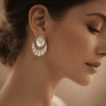 Opaline Radiance Shell Stud Earrings - Image 3