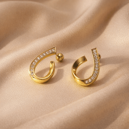 The Curved Twist Zircon Stud Earrings