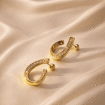 The Curved Twist Zircon Stud Earrings - Image 4