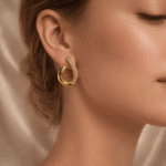 The Curved Twist Zircon Stud Earrings - Image 2