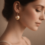 Golden Lustre Pearl Drop Earrings - Image 2