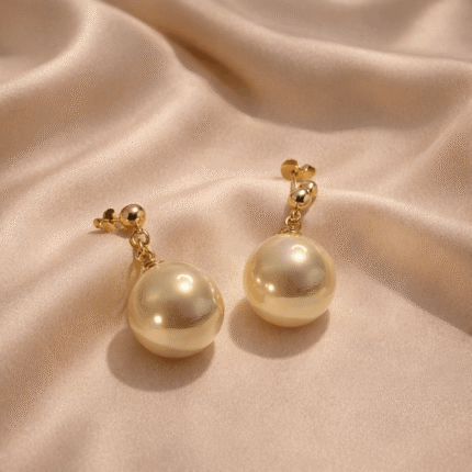 Golden Lustre Pearl Drop Earrings