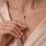 Minimalist Geometric Bar Lariat Y-Necklace - Image 2