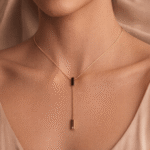 Minimalist Geometric Bar Lariat Y-Necklace - Image 3