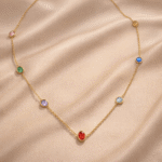 Kaleidoscope Multicolor Zircon Station Chain Necklace