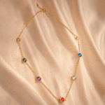 Kaleidoscope Multicolor Zircon Station Chain Necklace - Image 2