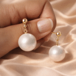 Luminous Ivory Pearl Link Drop Earrings - Image 2