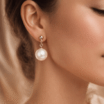 Luminous Ivory Pearl Link Drop Earrings - Image 3